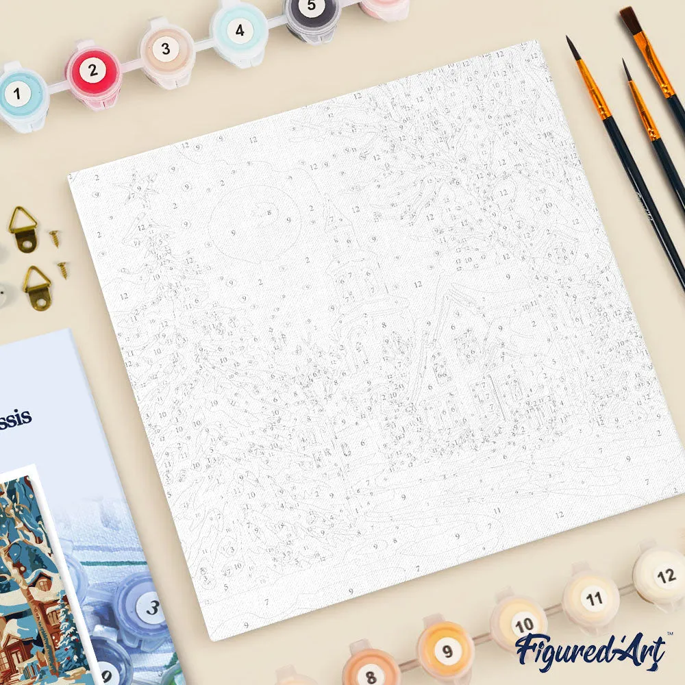 Figured'Art Mini Schilderen op Nummer Kerststraat 20x20 met frame