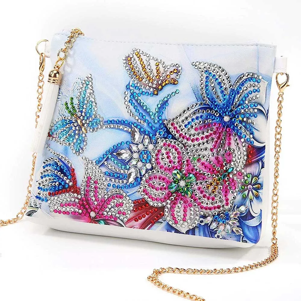 Figured'Art Bloemen tas diamond painting PU-leer 18x15x3cm bloemen