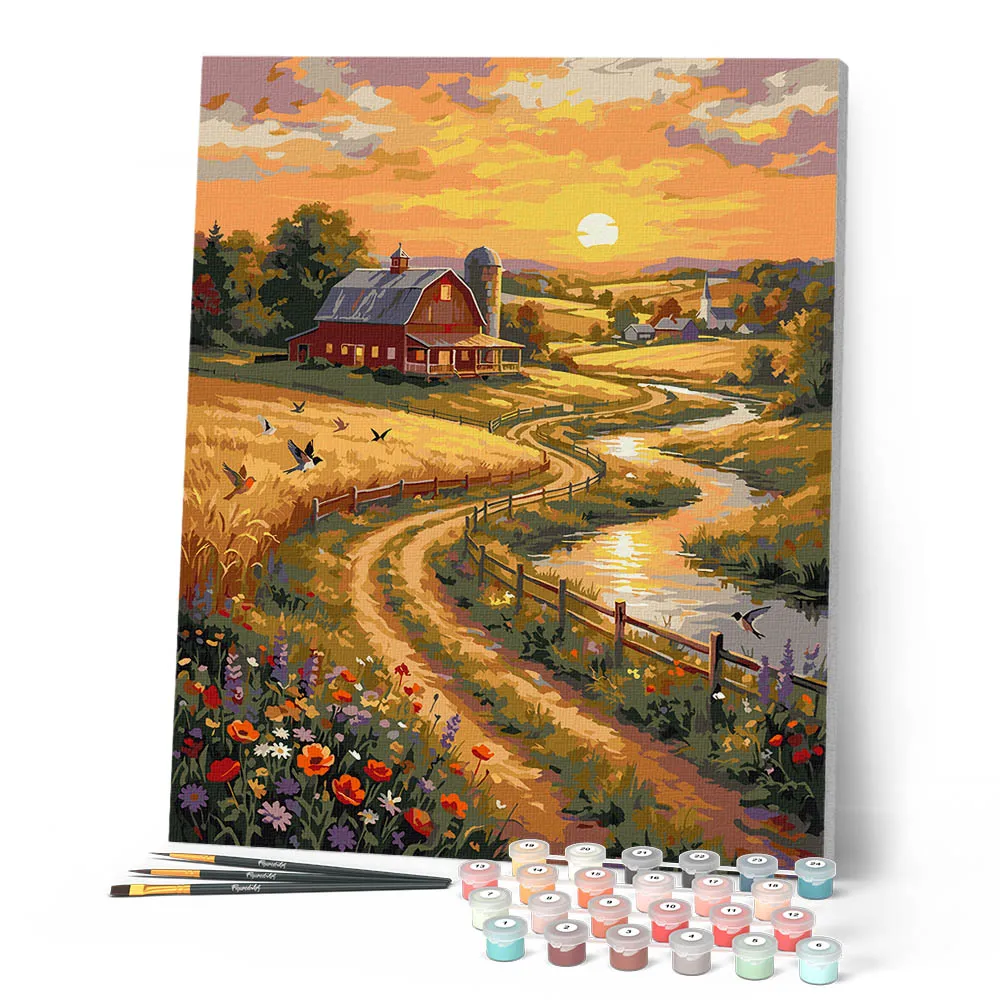 Figured'Art Landweg schilderen op nummer 40x50 cm landschap