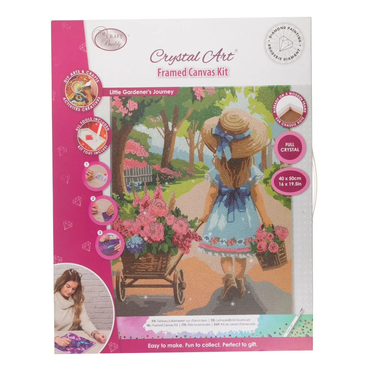 Craft Buddy Crystal Art Little Gardeners Journey canvas 40x50cm