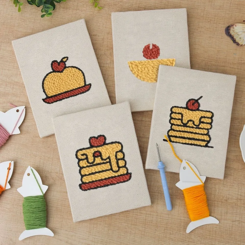 Figured'Art Dessertliefhebber 2 punch needle set 4 stuks 15x20 cm
