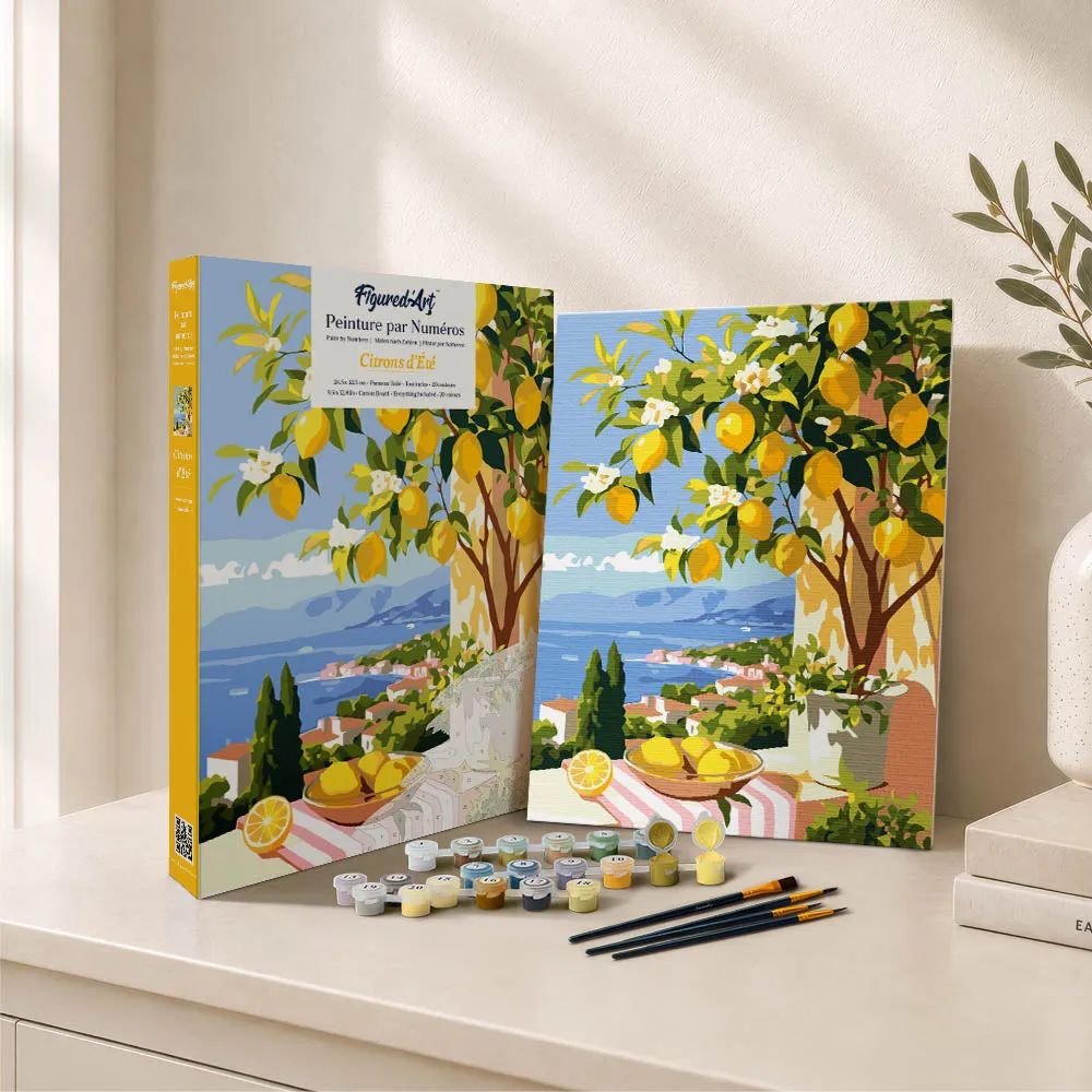 Figured'Art Zomerse Citroen schilderen op nummer cadeauset paneel zomer