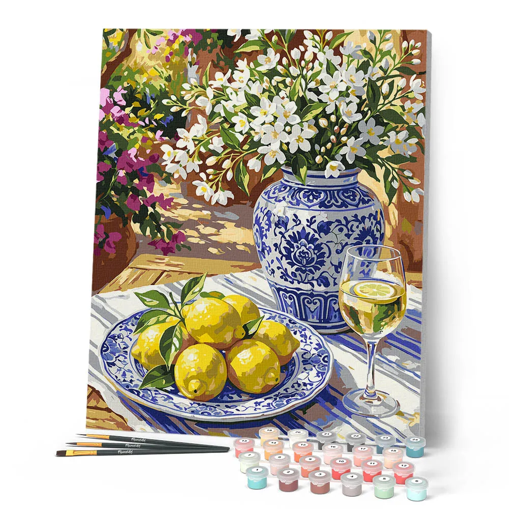 Figured'Art Schilderen op Nummer Amalfi-tafel canvas 40x50 cm keuken