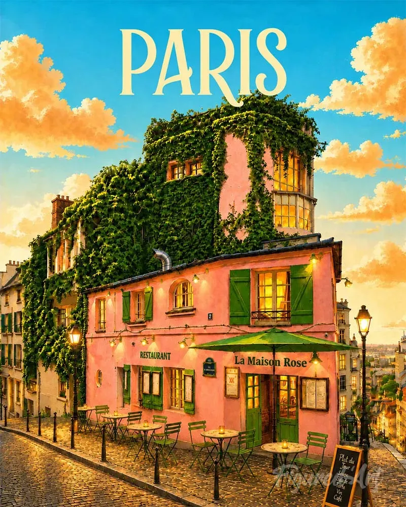 Figured'Art Gloed van Montmartre schilderen op nummer 40x50 Parijs