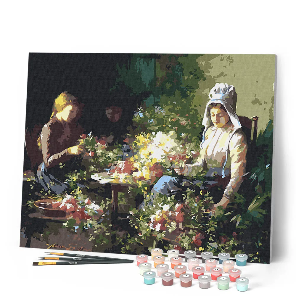 Figured'Art Flower Sellers Graves schilderen op nummer 40x50 cm