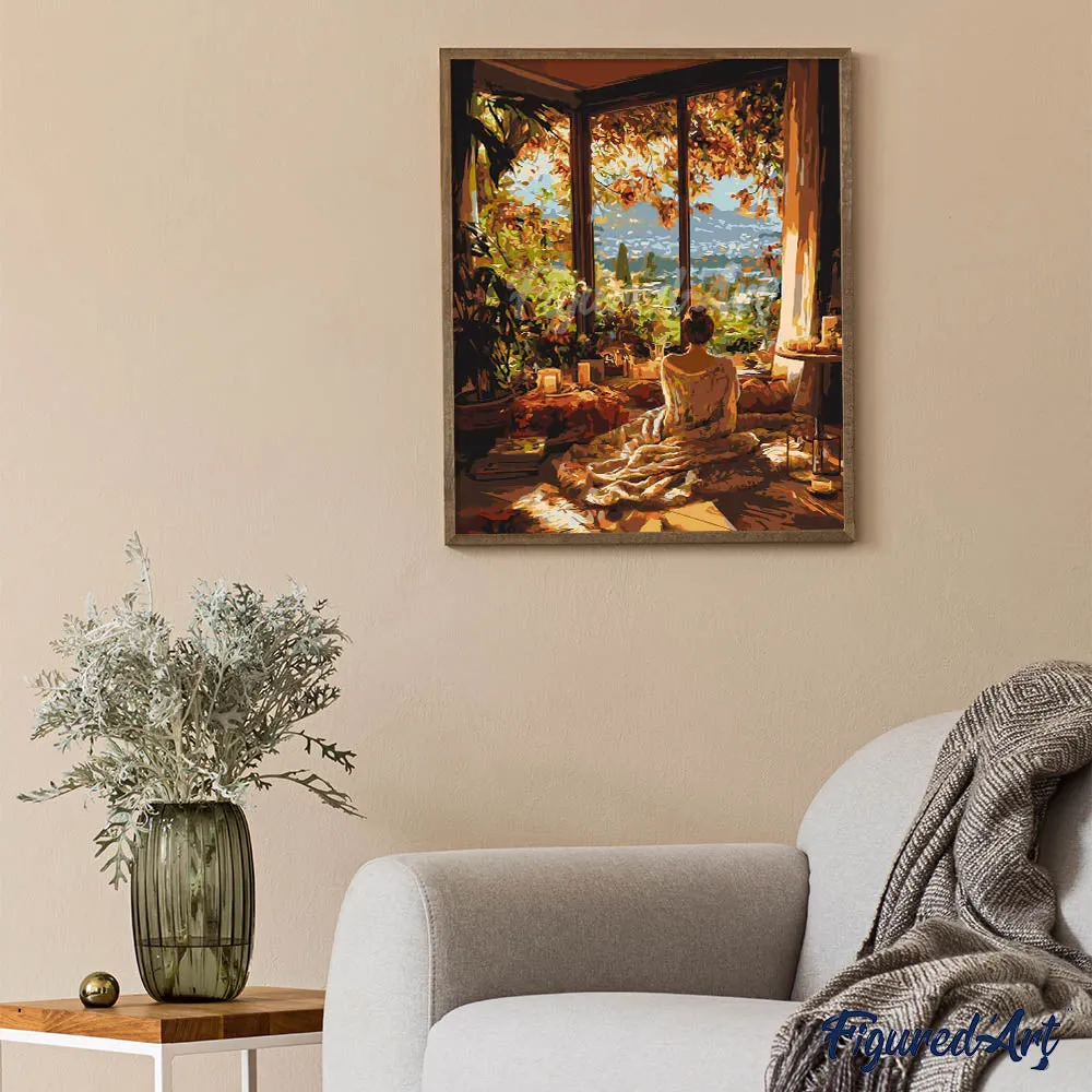 Figured'Art Gezellige herfstochtend schilderen op nummer 40x50 cm