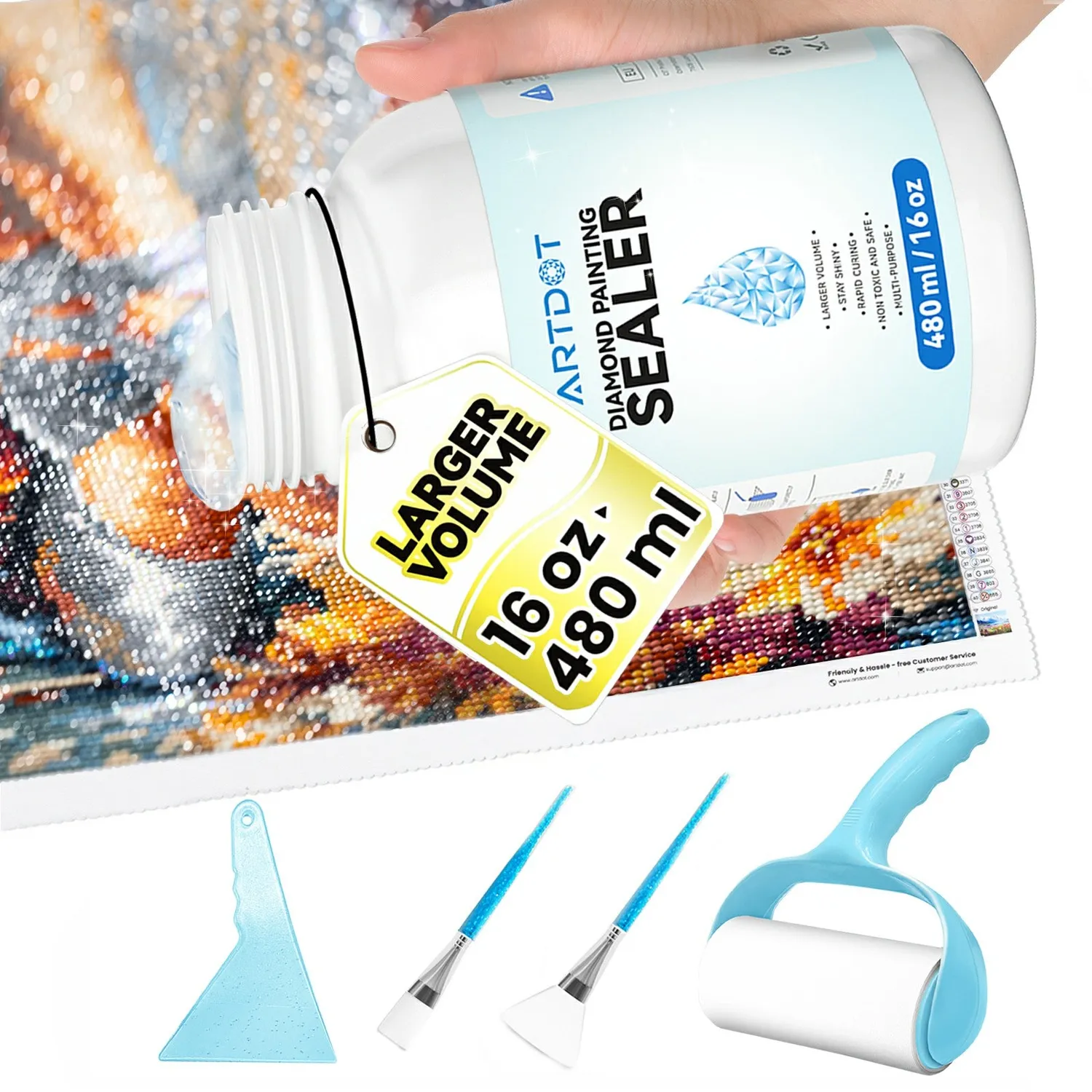 ARTDOT Diamond Painting sealer kit 480 ml glanzend