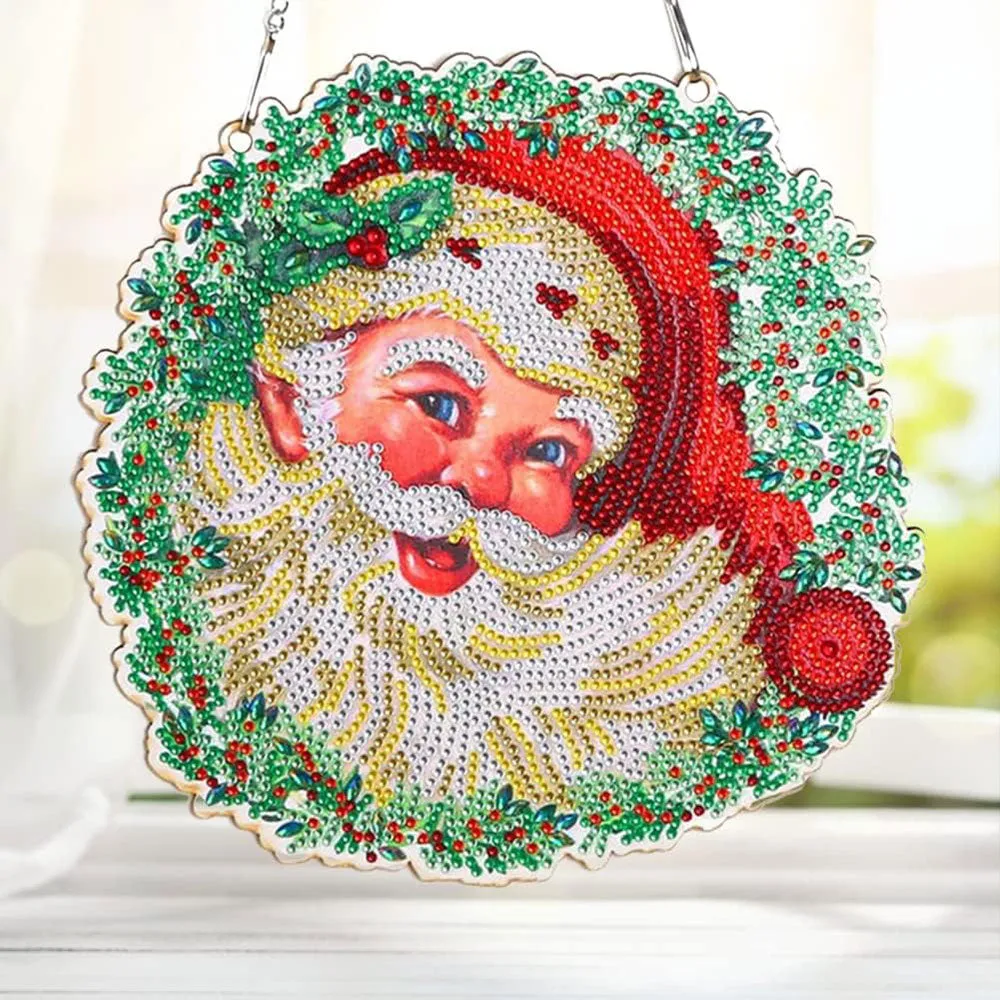Figured'Art Diamond Painting Deurhanger Kerstman 30x30 cm Acryl