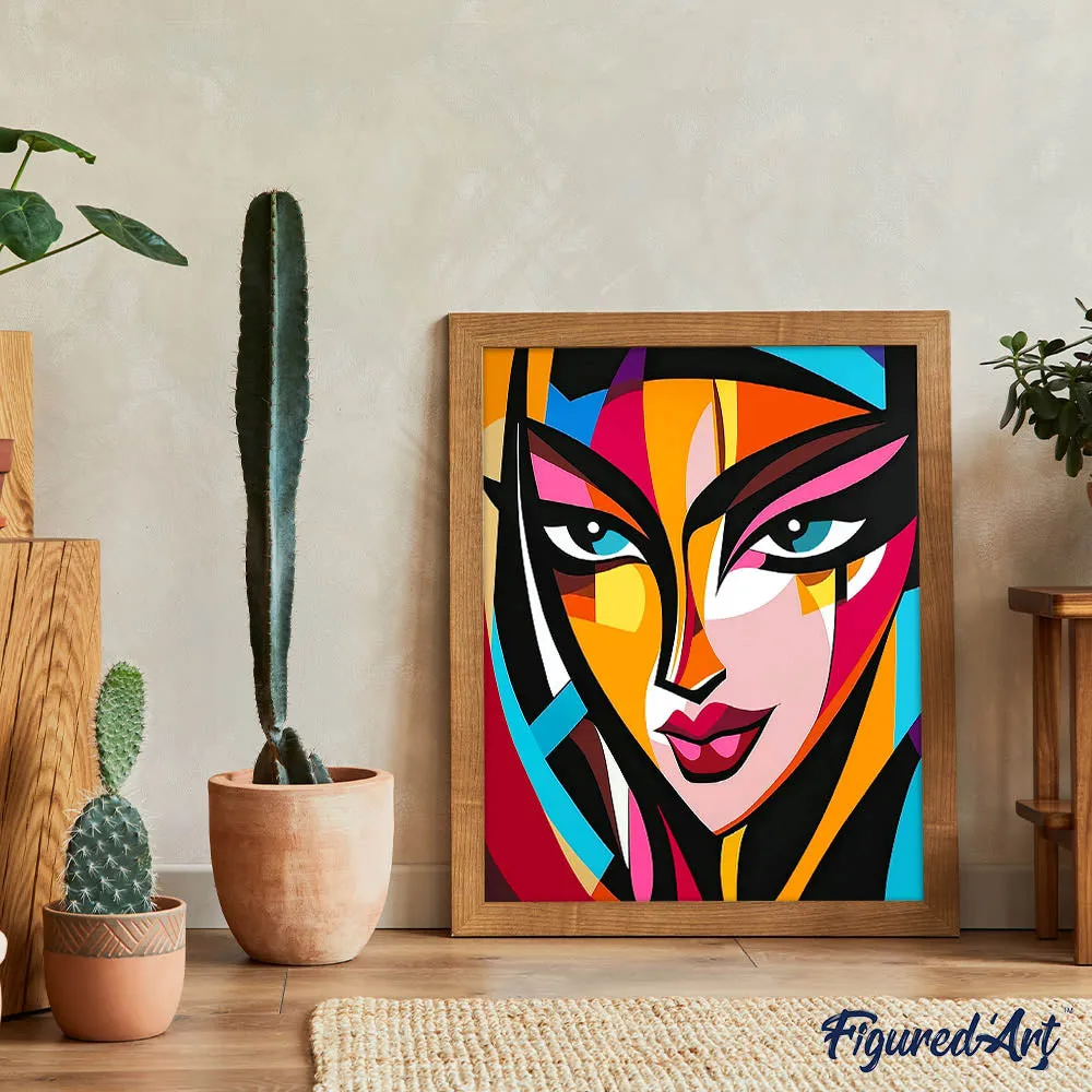 Figured'Art Gedurfd Abstract Gezicht schilderen op nummer 40x50 cm