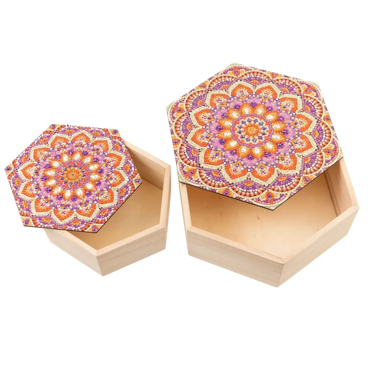 Craft Buddy Crystal Art Ember Orchid houten doos diamond painting 2 stuks