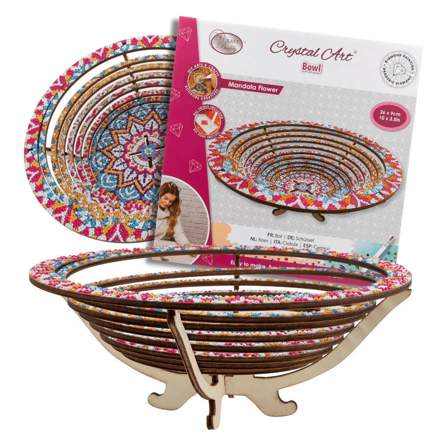 Craft Buddy Crystal Art Mandala Flower fruitschaal 26 cm