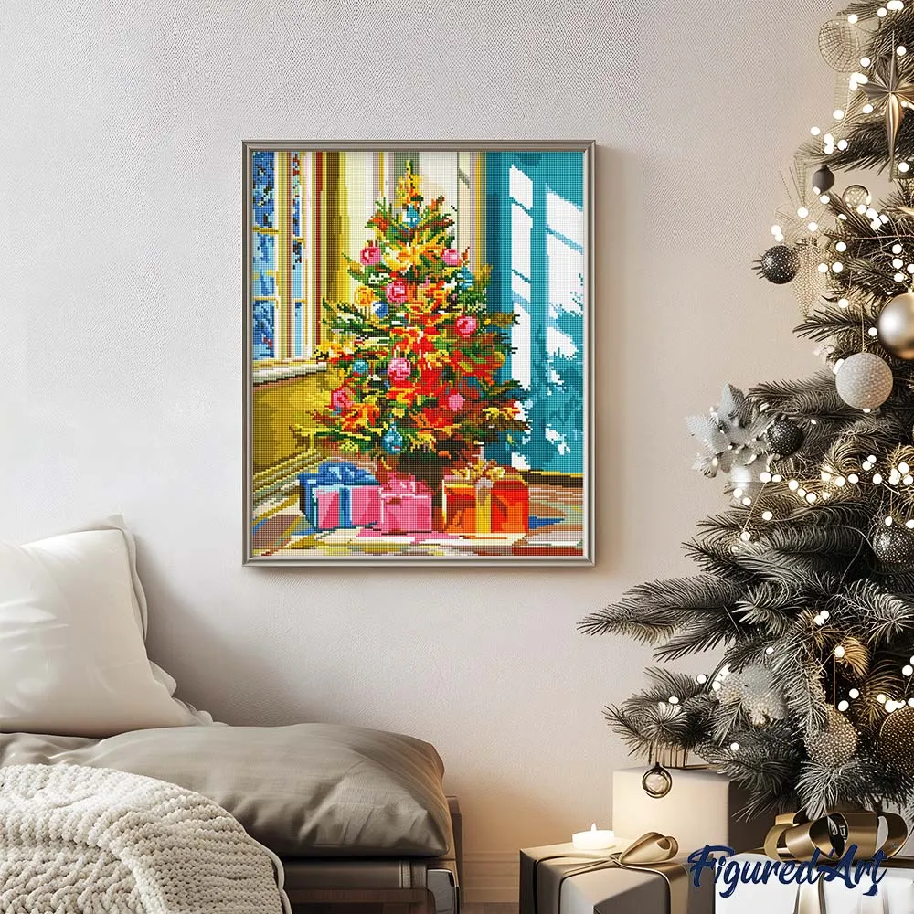 Figured'Art Heldere Kerstboom diamond painting 40x50cm kerst