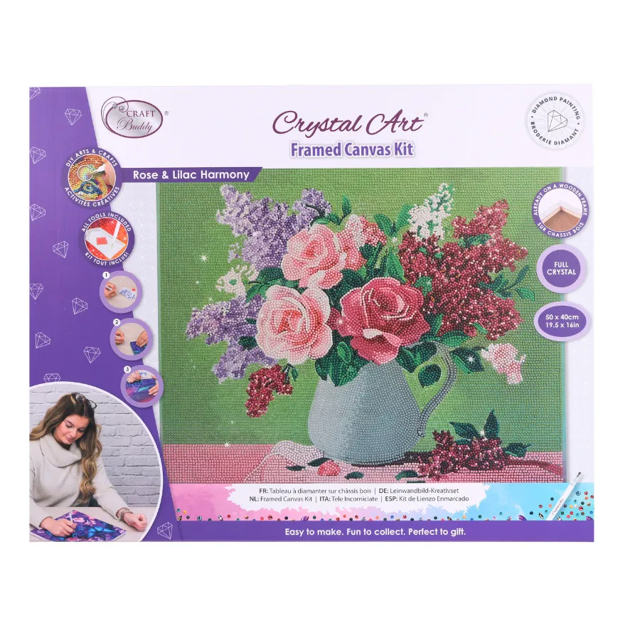 Craft Buddy Crystal Art Rose & Lilac Harmony diamond painting 50x40cm