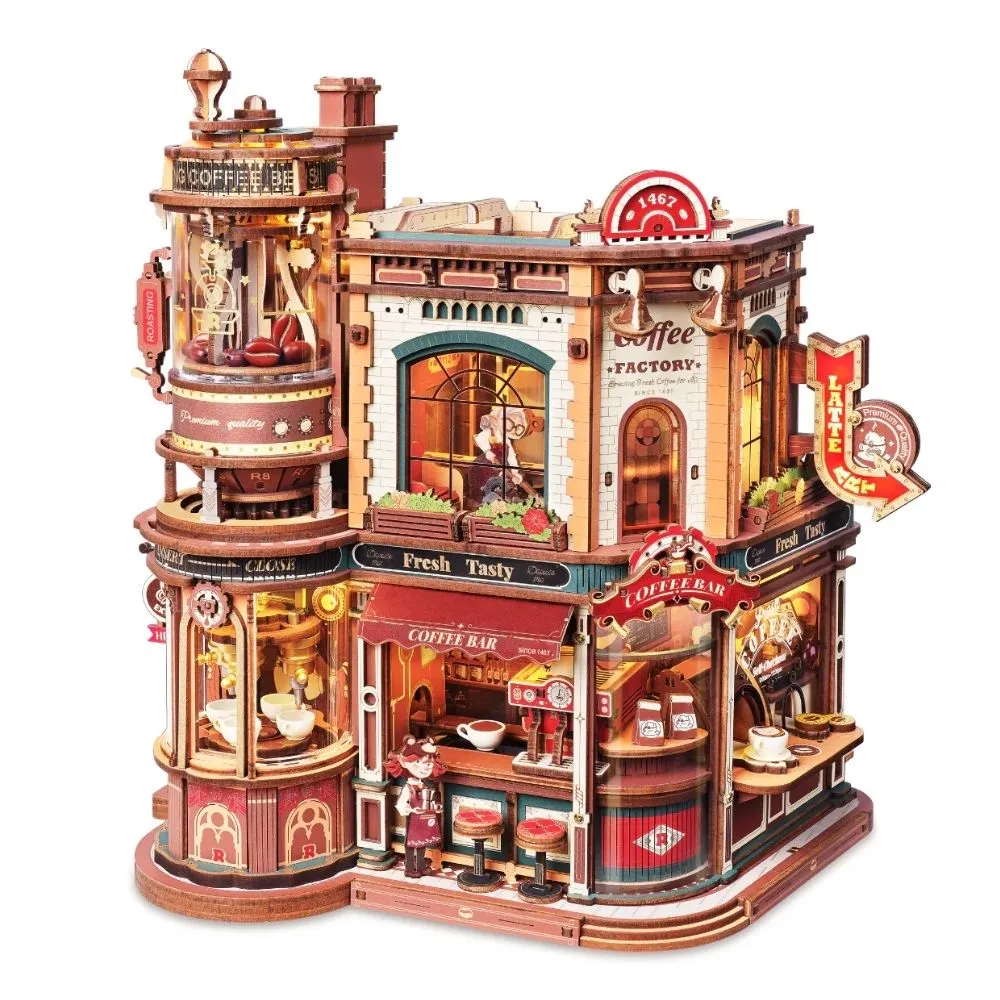Figured'Art 3D Puzzel Droomkoffie houten bouwpakket 593 stukjes