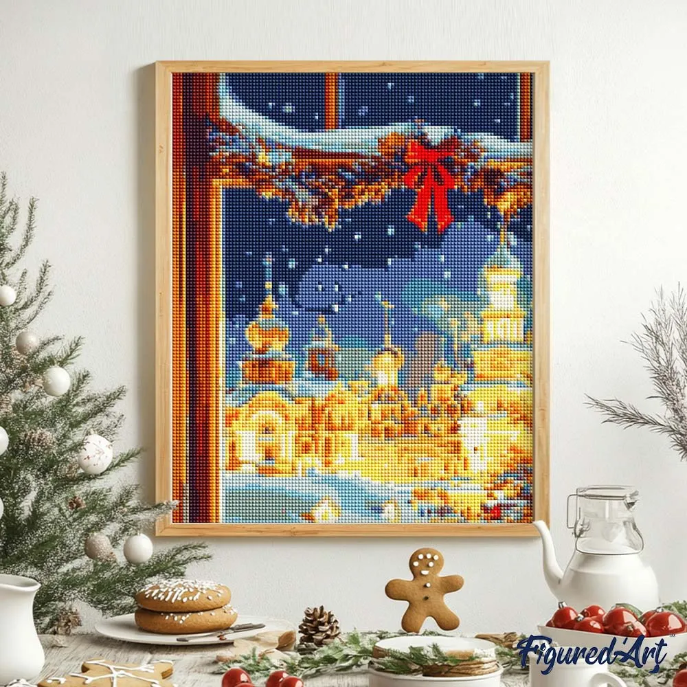 Figured'Art Gloed van Kerstavond diamond painting 40x50 cm winter