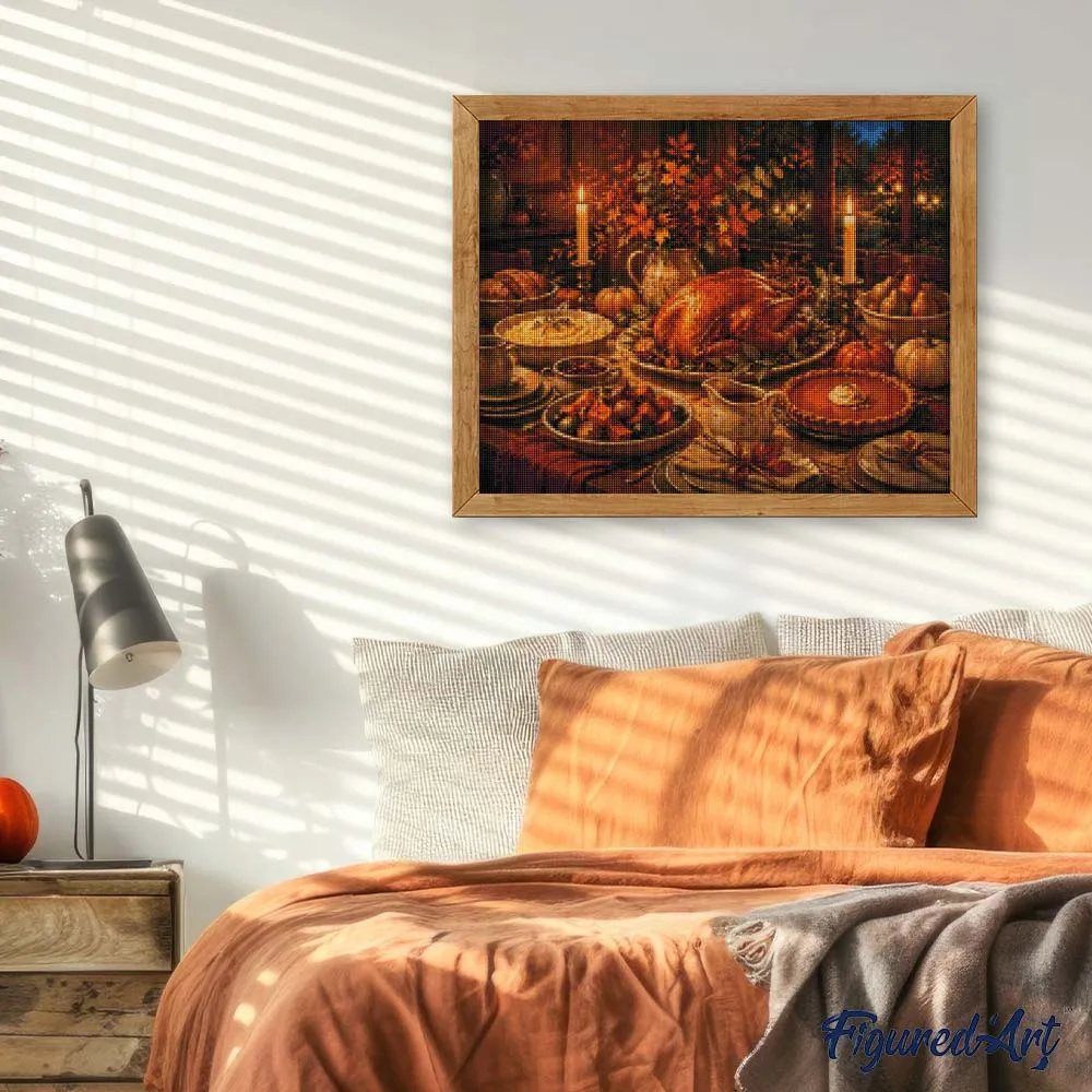 Figured'Art Thanksgiving Tafel diamond painting 40x50 cm vierkant