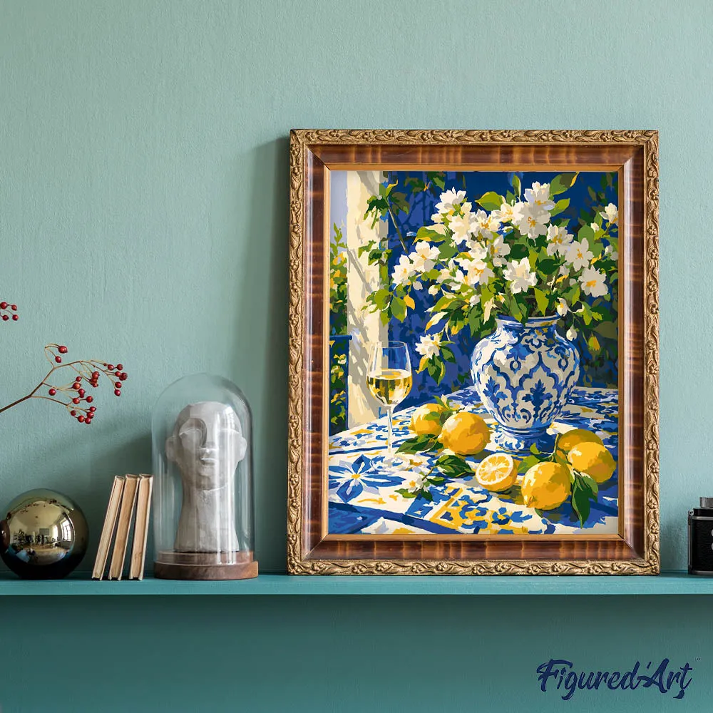 Figured'Art Mediterrane bloei schilderen op nummer 40x50 cm bloemen