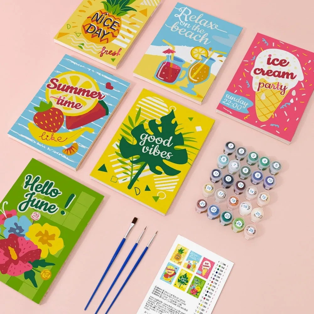 Figured'Art Good Vibes Zomer schilderen op nummer mini 6 stuks