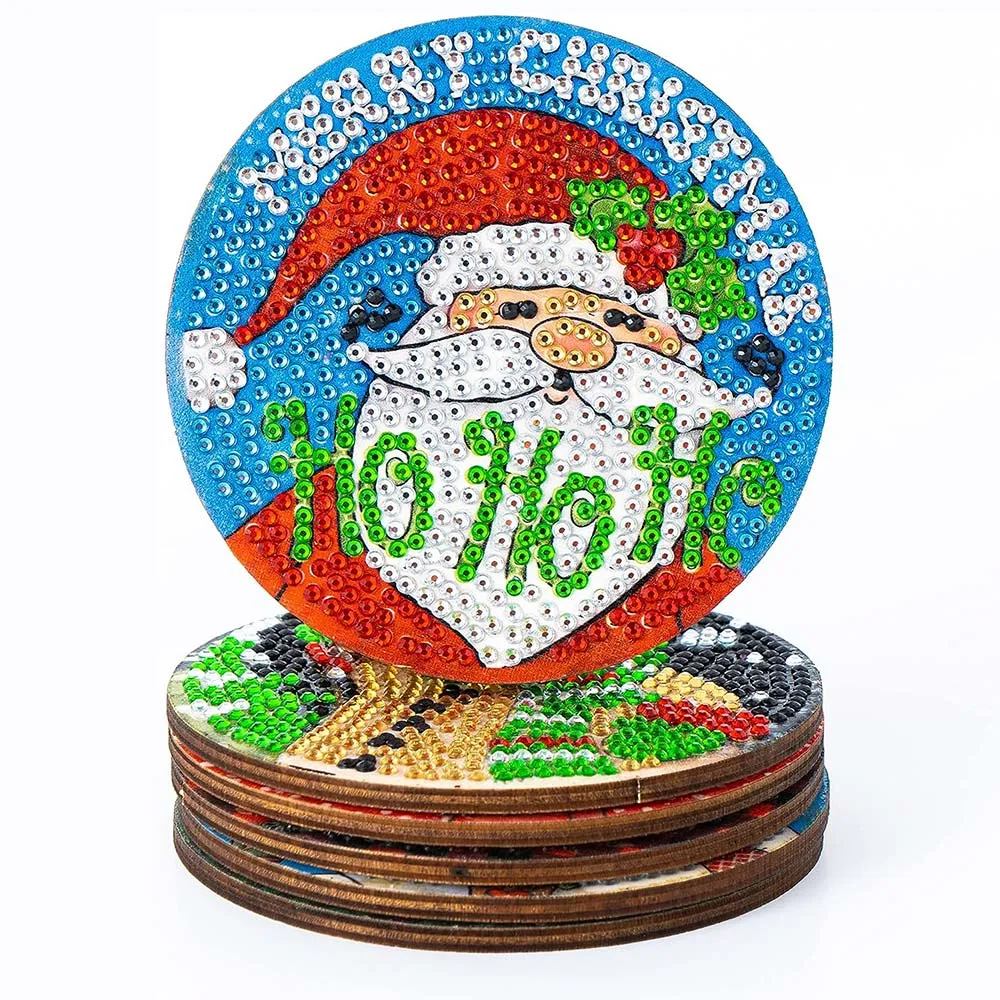 Figured'Art Kerstset 2 diamond painting onderzetters 6 stuks