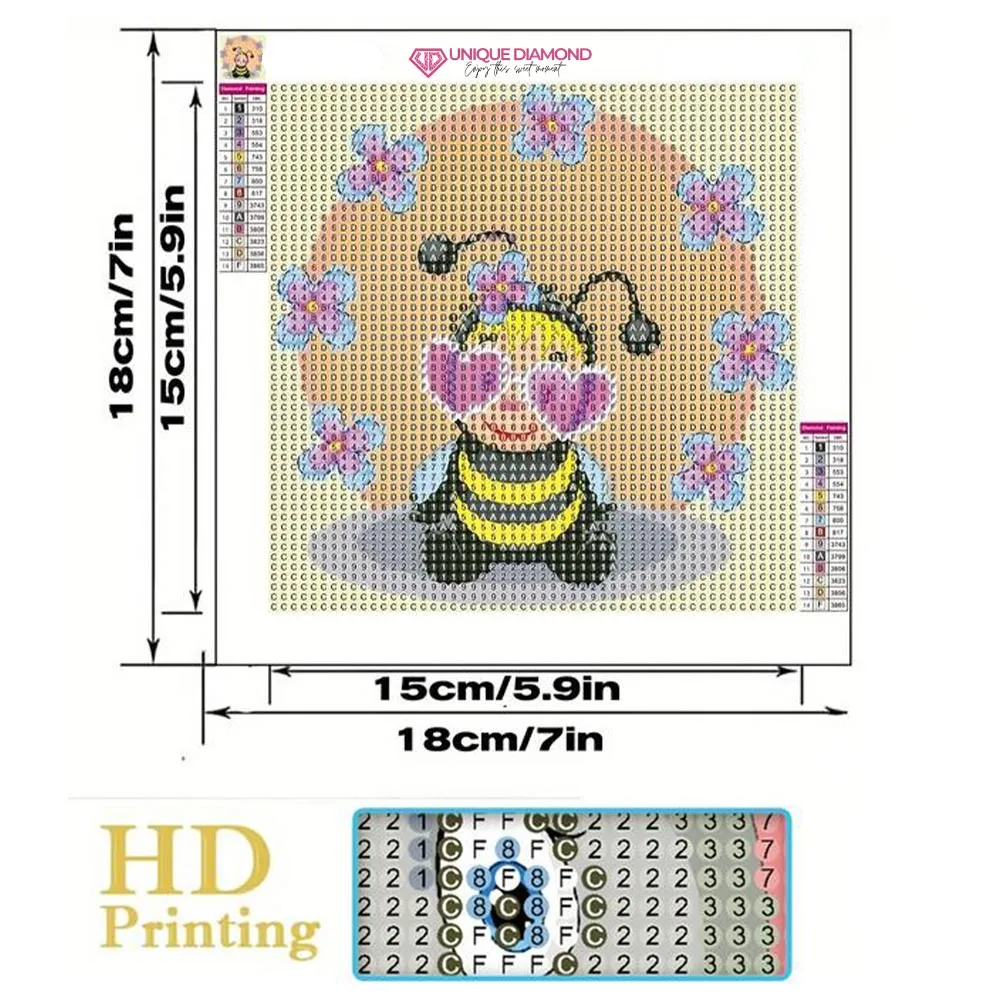 Figured'Art Diamond painting kinderen fotolijst rond 15x15 cm