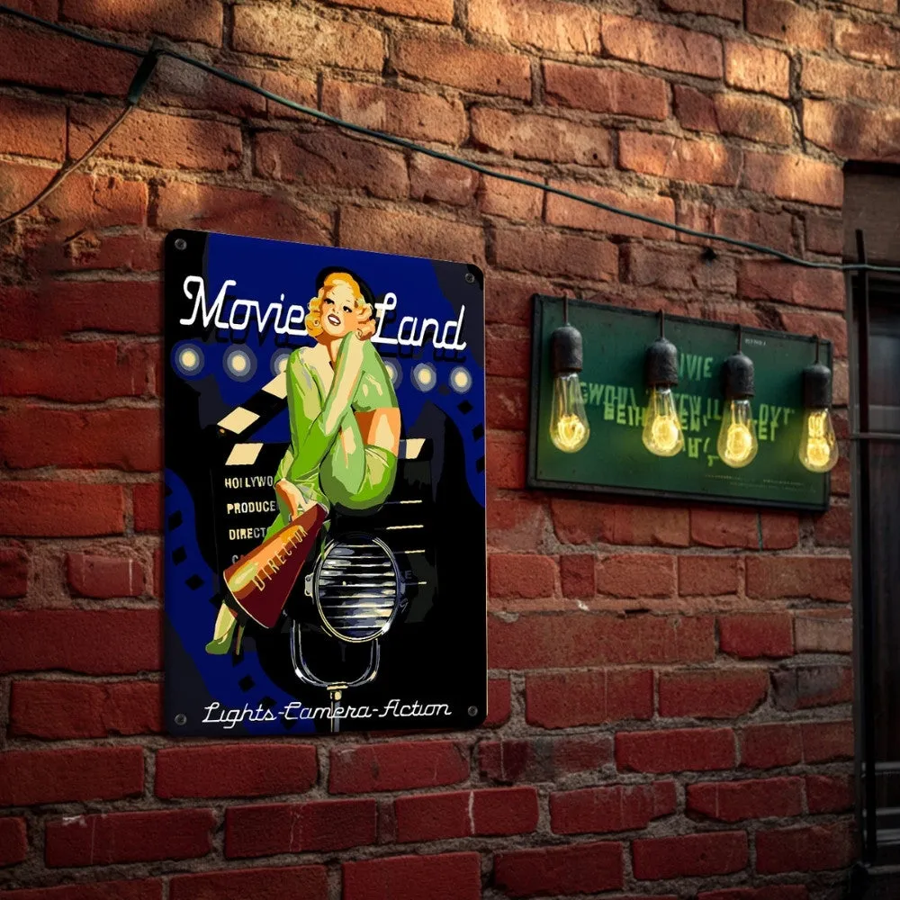 Figured'Art Filmland schilderen op nummer metalen poster 30x20cm