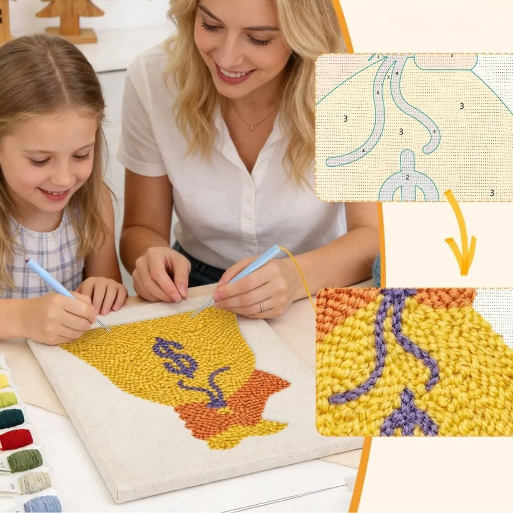 Figured'Art Gouden Geluk punch needle pakket 20x30cm frame