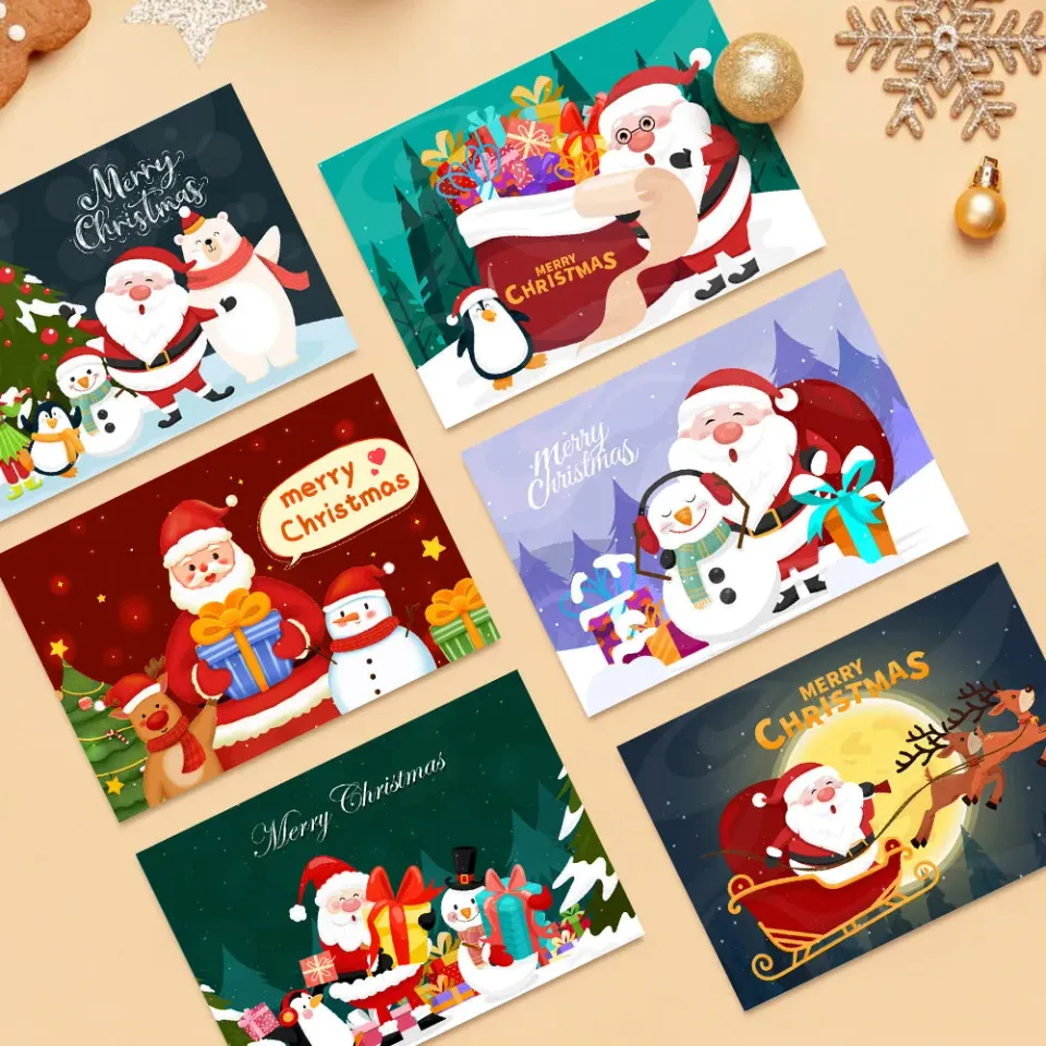 Figured'Art Kerstkaarten Schilderen op Nummer Set 6 stuks DIY