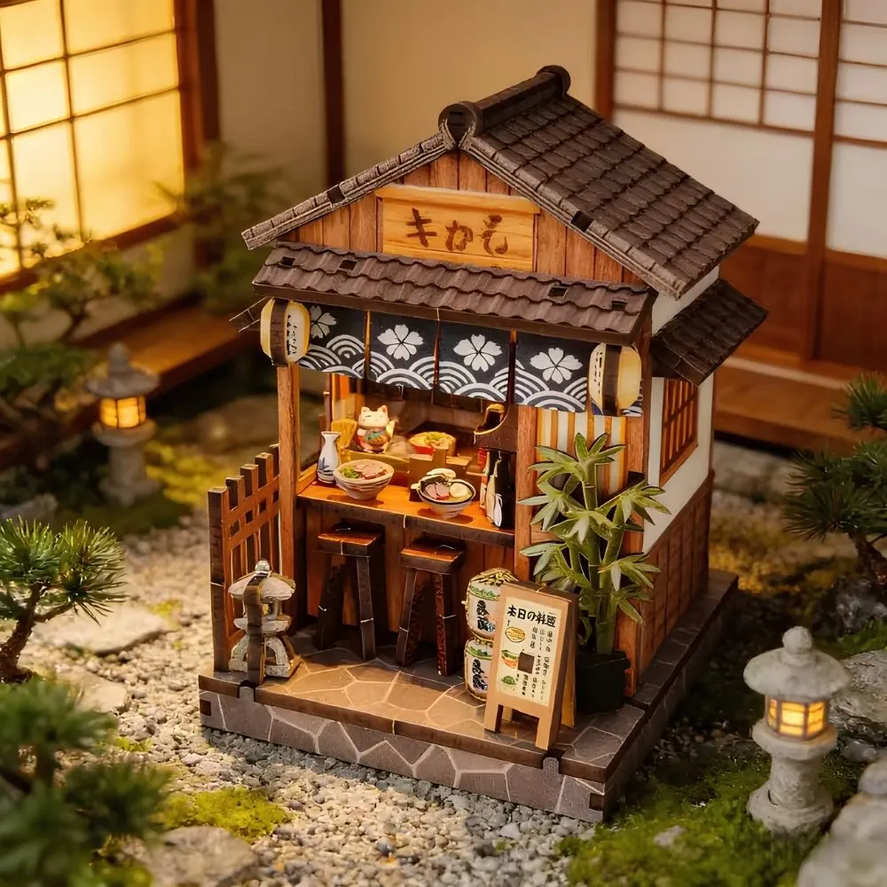 Figured'Art Miniatuurhuisjes Noren Bistro 3D puzzel met led