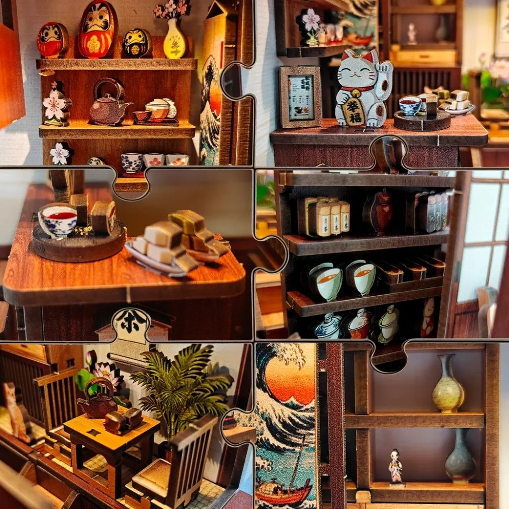 Figured'Art Kersenbloesem Theepaviljoen miniatuurhuisje 3D puzzel 220 stuks