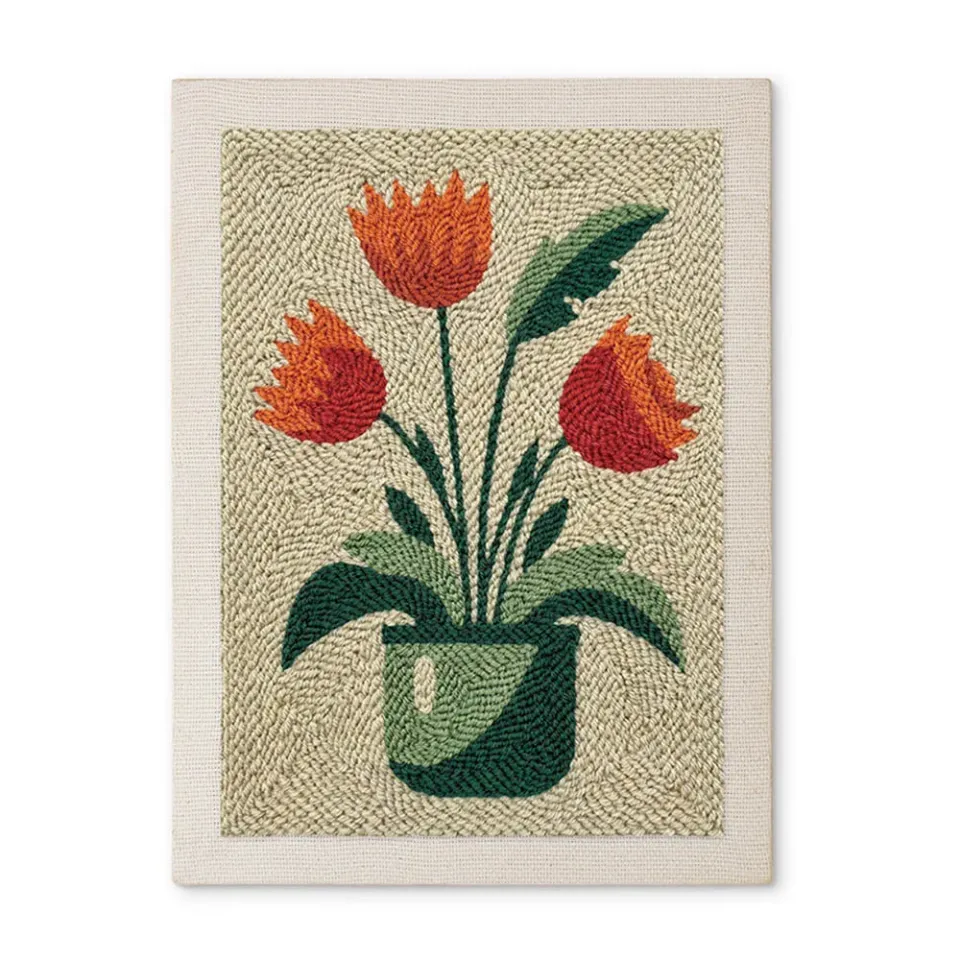 Figured'Art Bloeiende Tulpen punch needle pakket 20x30cm katoen
