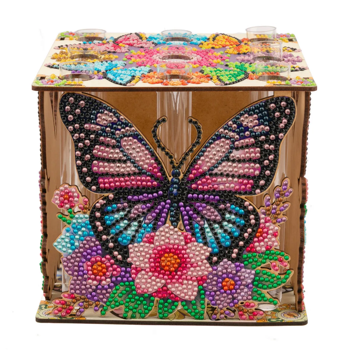 Craft Buddy Crystal Art Butterfly Cube Vase diamond painting 16 cm