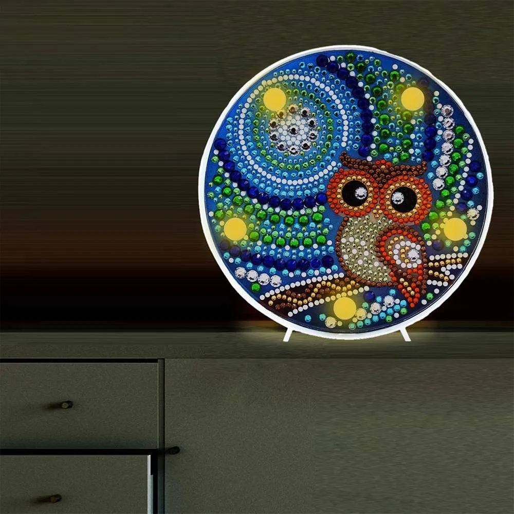 Figured'Art Uil led lamp diamond painting 15cm rond