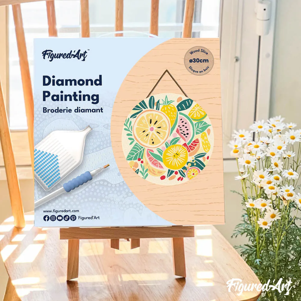 Figured'Art Vruchten diamond painting houten schijf 30 cm