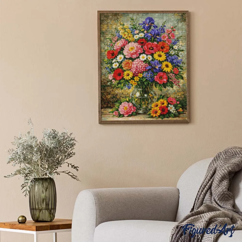 Figured'Art Veldboeket wilde bloemen diamond painting full drill