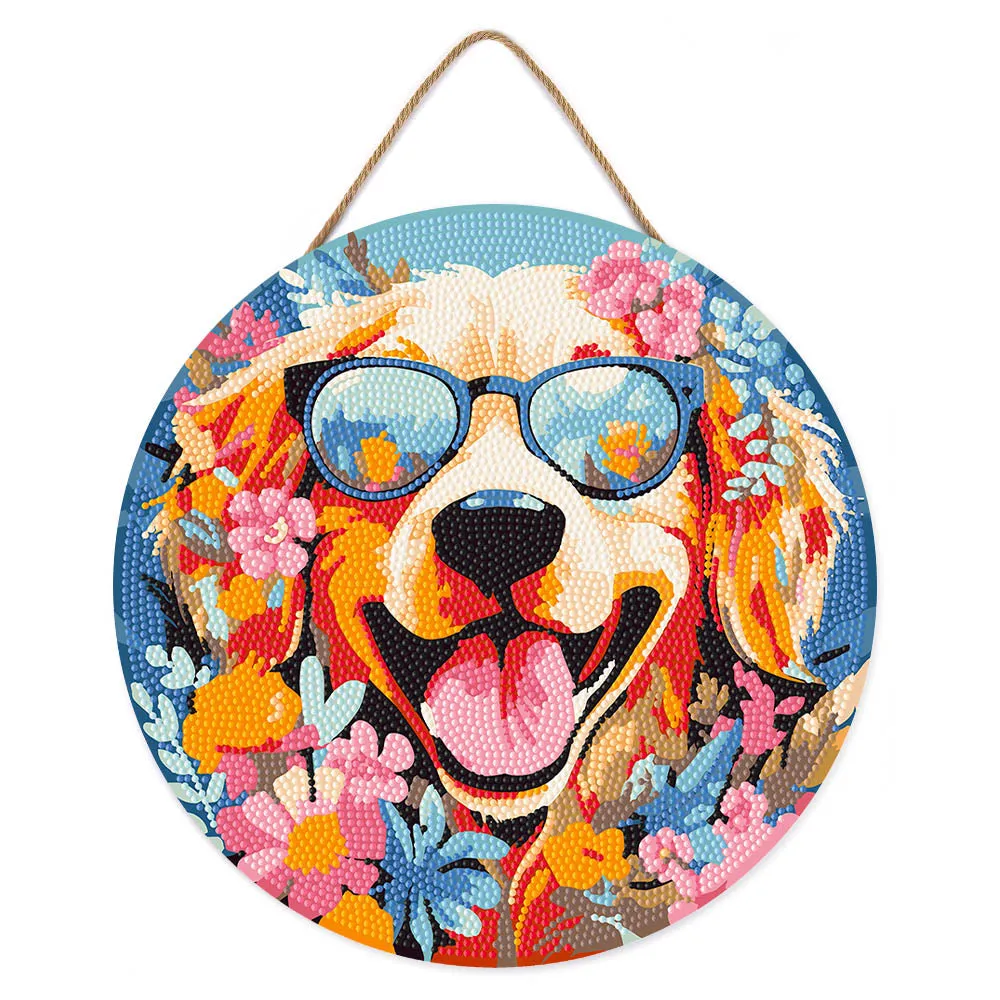 Figured'Art Fantasie hond diamond painting hout 30 cm