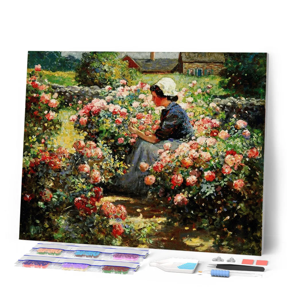 Figured'Art Flower Garden diamond painting 40x50cm vierkant
