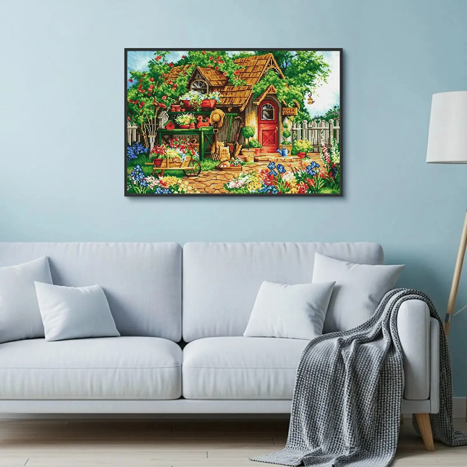ARTDOT Tuiniersparadijs diamond painting vierkant 67x45 cm