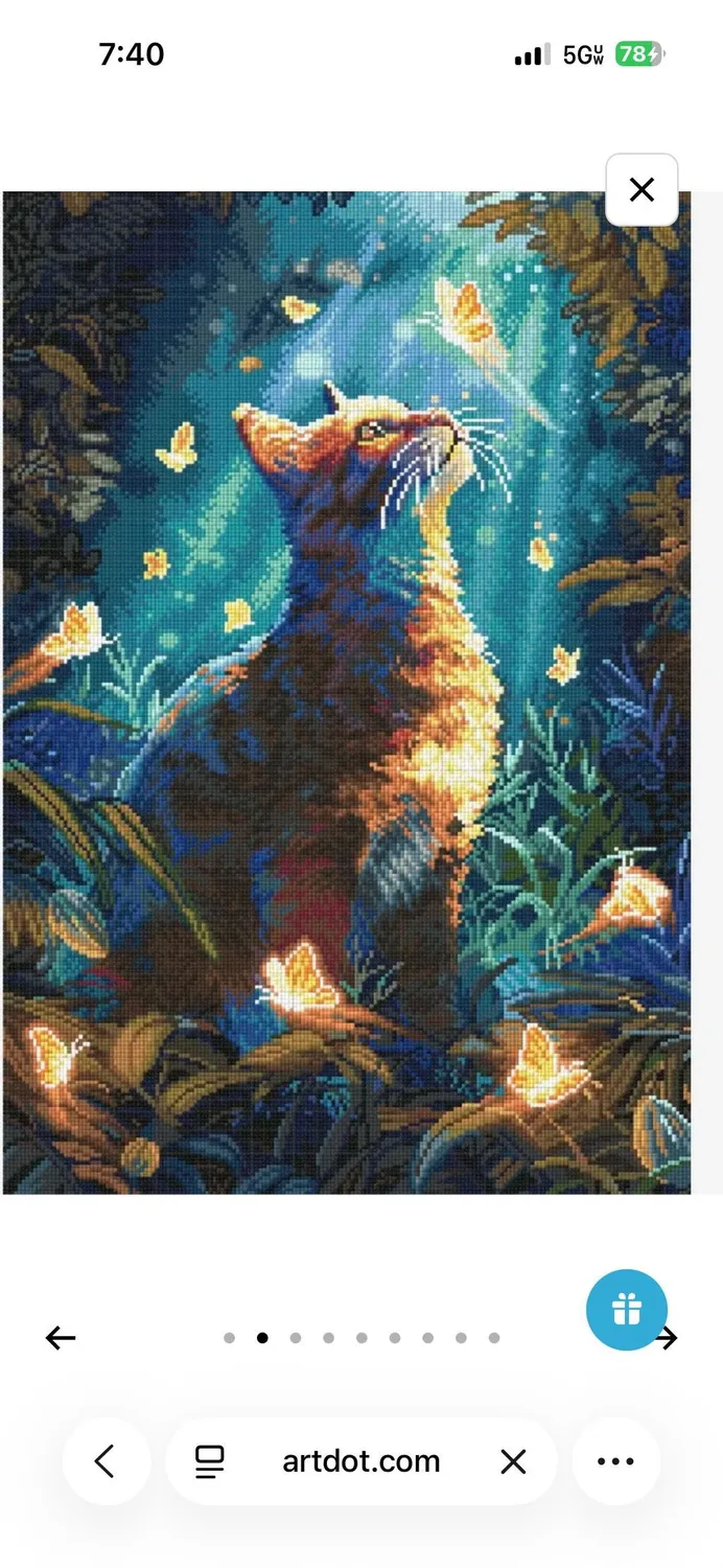 ARTDOT Butterfly Cat diamond painting kat 47,5x70cm vierkant