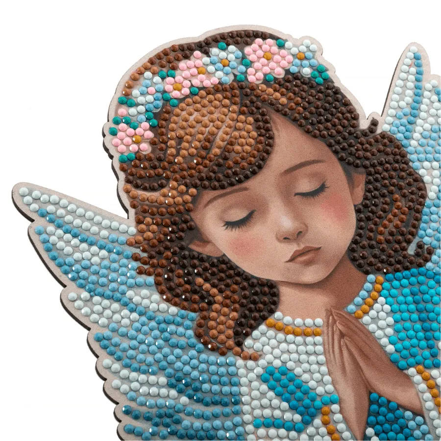 Craft Buddy Crystal Art Angel Boy & Girl houten decoratie 2 stuks