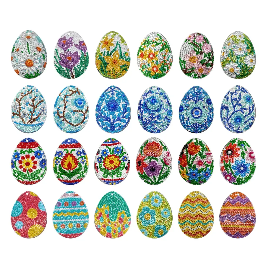 Craft Buddy Crystal Art Easter Eggs hangers diamond painting 24 stuks
