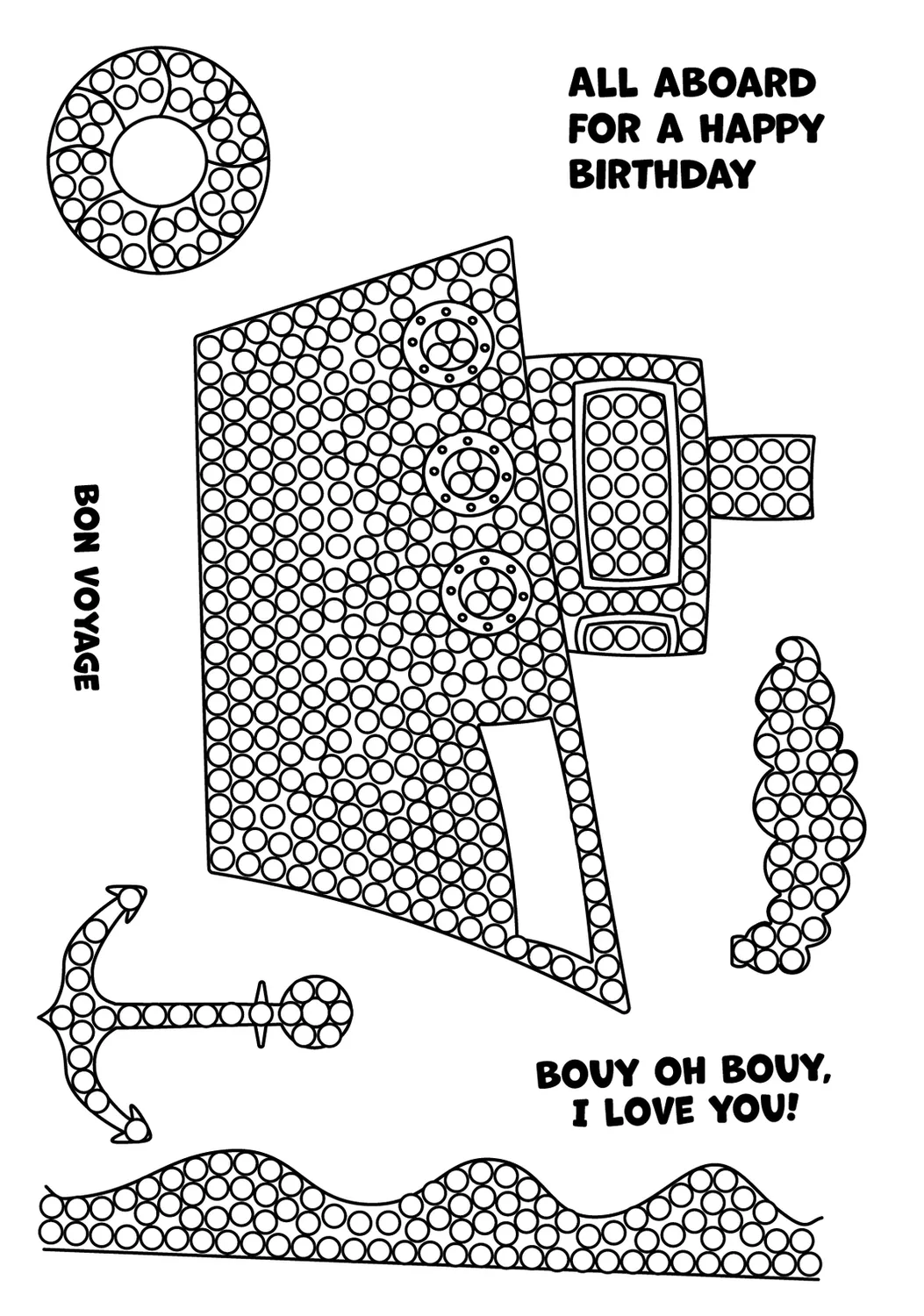 Craft Buddy Crystal Art Bon Voyage stempelset A6 8 stuks stip