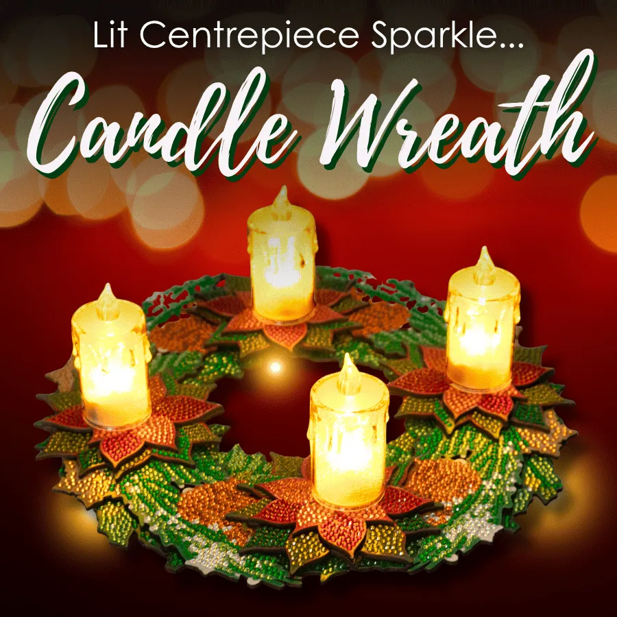 Craft Buddy Crystal Art Christmas Candle Holder krans kit 29 cm 3D