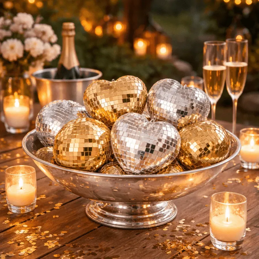 Craft Buddy Disco Ball hangers knutselset goud-zilver 12 stuks