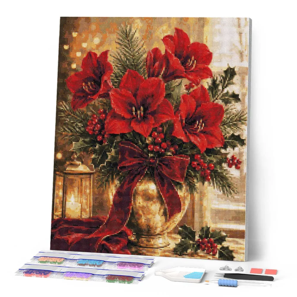 Figured'Art Kerststerren diamond painting full drill winters