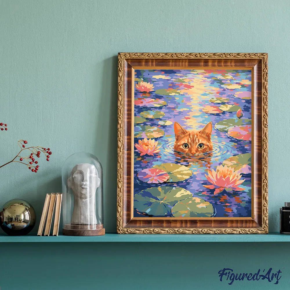 Figured'Art Tussen waterlelies schilderen op nummer 40x50 cm gemiddeld