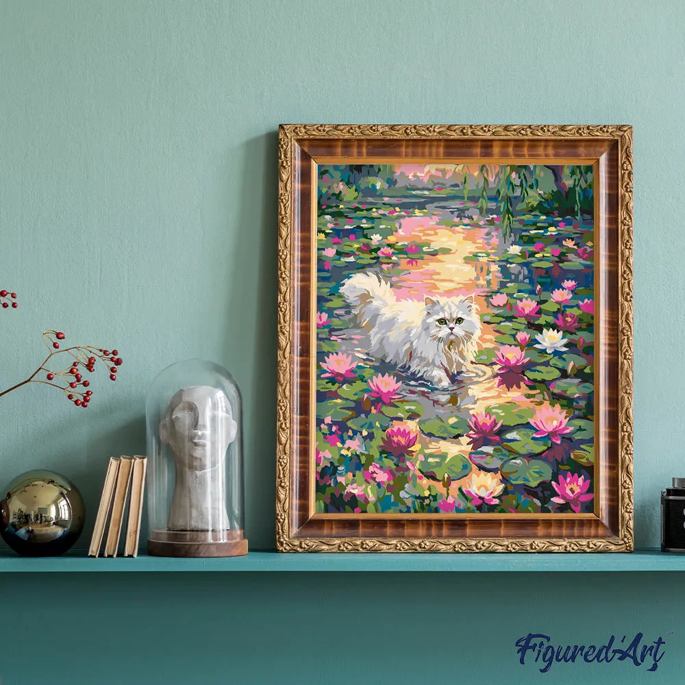 Figured'Art Lotuskat schilderen op nummer 40x50 cm kat