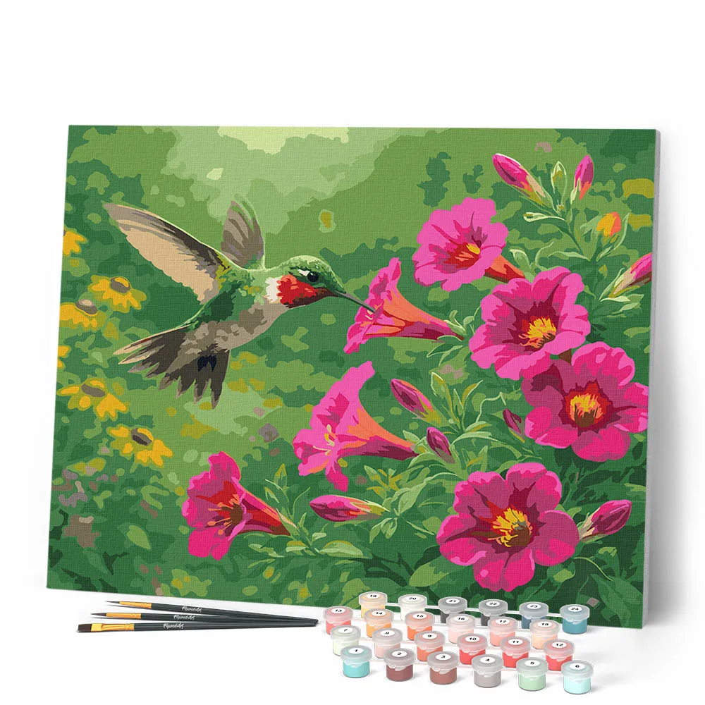 Figured'Art Fladderende Kolibrie schilderen op nummer 40x50 cm