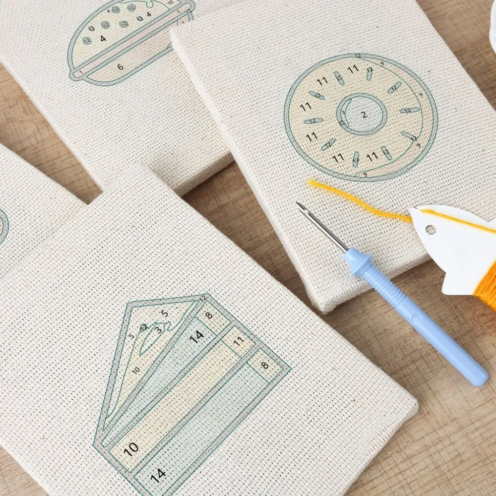 Figured'Art Streetfood 1 punch needle set 15x20cm 4 stuks keuken
