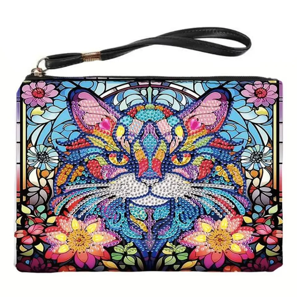 Figured'Art Kat Diamond Painting Polstas 20x15cm PU-leer