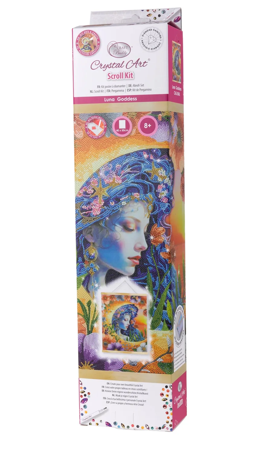 Craft Buddy Luna Goddess scroll diamond painting 40x50 maan